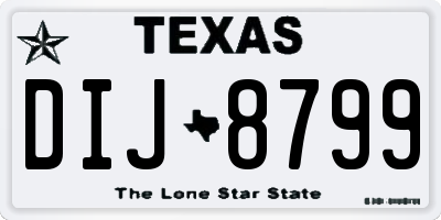 TX license plate DIJ8799