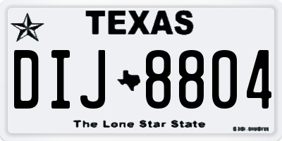 TX license plate DIJ8804