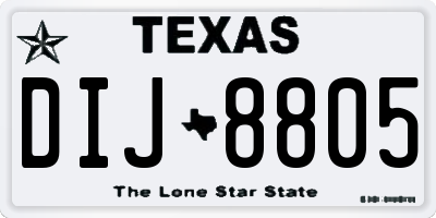 TX license plate DIJ8805