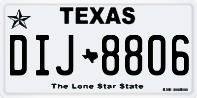 TX license plate DIJ8806