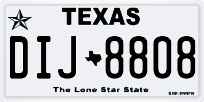 TX license plate DIJ8808