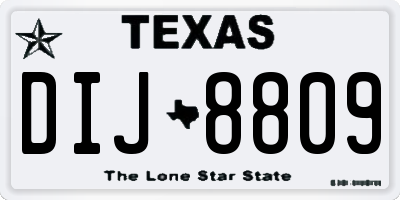 TX license plate DIJ8809