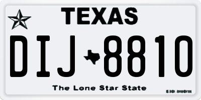 TX license plate DIJ8810
