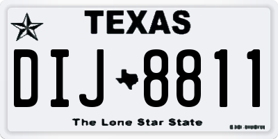 TX license plate DIJ8811