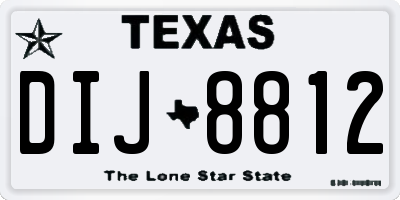 TX license plate DIJ8812