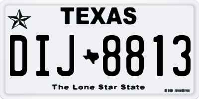 TX license plate DIJ8813