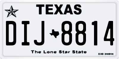 TX license plate DIJ8814