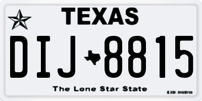 TX license plate DIJ8815