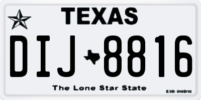 TX license plate DIJ8816