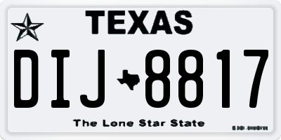 TX license plate DIJ8817