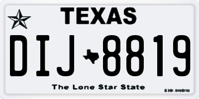 TX license plate DIJ8819