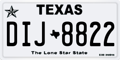 TX license plate DIJ8822