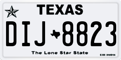 TX license plate DIJ8823