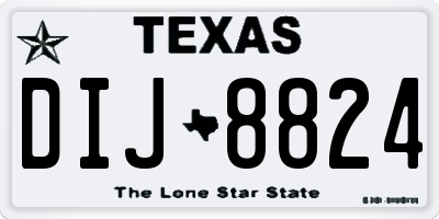 TX license plate DIJ8824