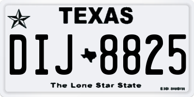 TX license plate DIJ8825