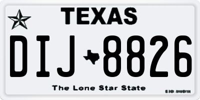 TX license plate DIJ8826