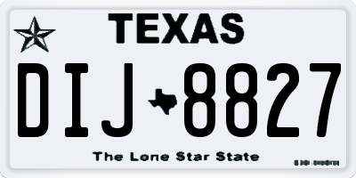 TX license plate DIJ8827