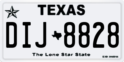 TX license plate DIJ8828