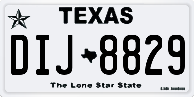 TX license plate DIJ8829