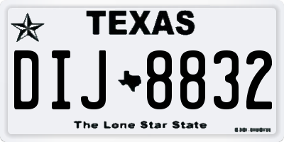 TX license plate DIJ8832