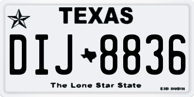 TX license plate DIJ8836