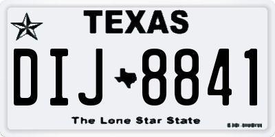 TX license plate DIJ8841