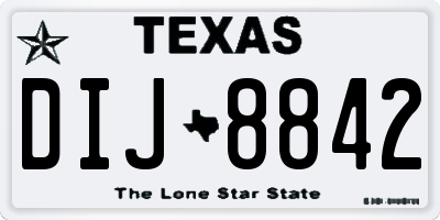 TX license plate DIJ8842