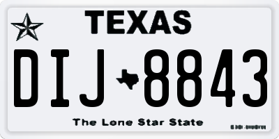 TX license plate DIJ8843