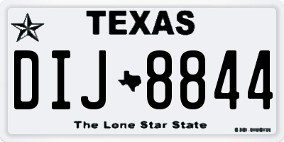 TX license plate DIJ8844