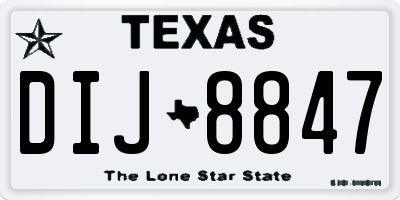 TX license plate DIJ8847