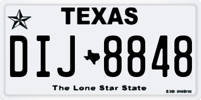TX license plate DIJ8848