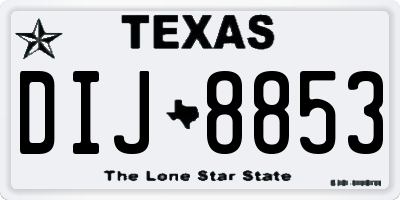TX license plate DIJ8853