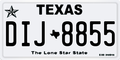 TX license plate DIJ8855