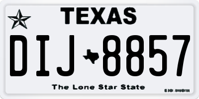 TX license plate DIJ8857