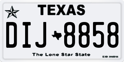 TX license plate DIJ8858