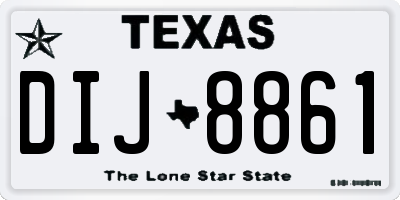 TX license plate DIJ8861