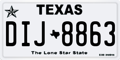 TX license plate DIJ8863