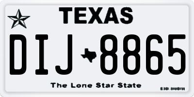 TX license plate DIJ8865