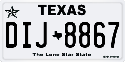 TX license plate DIJ8867