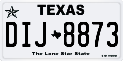 TX license plate DIJ8873