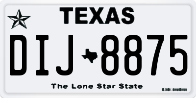 TX license plate DIJ8875