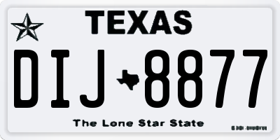 TX license plate DIJ8877
