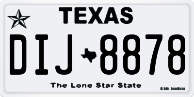 TX license plate DIJ8878