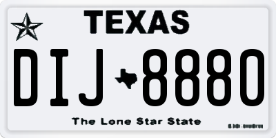 TX license plate DIJ8880