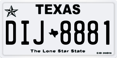 TX license plate DIJ8881