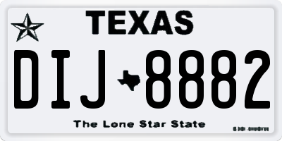 TX license plate DIJ8882