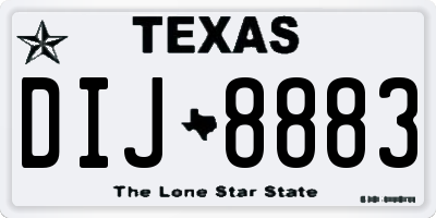 TX license plate DIJ8883