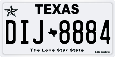 TX license plate DIJ8884