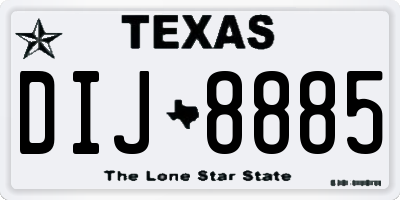 TX license plate DIJ8885