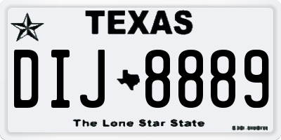 TX license plate DIJ8889